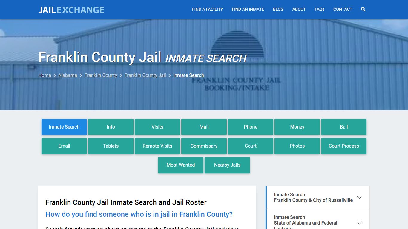 Inmate Search: Roster & Mugshots - Franklin County Jail, AL