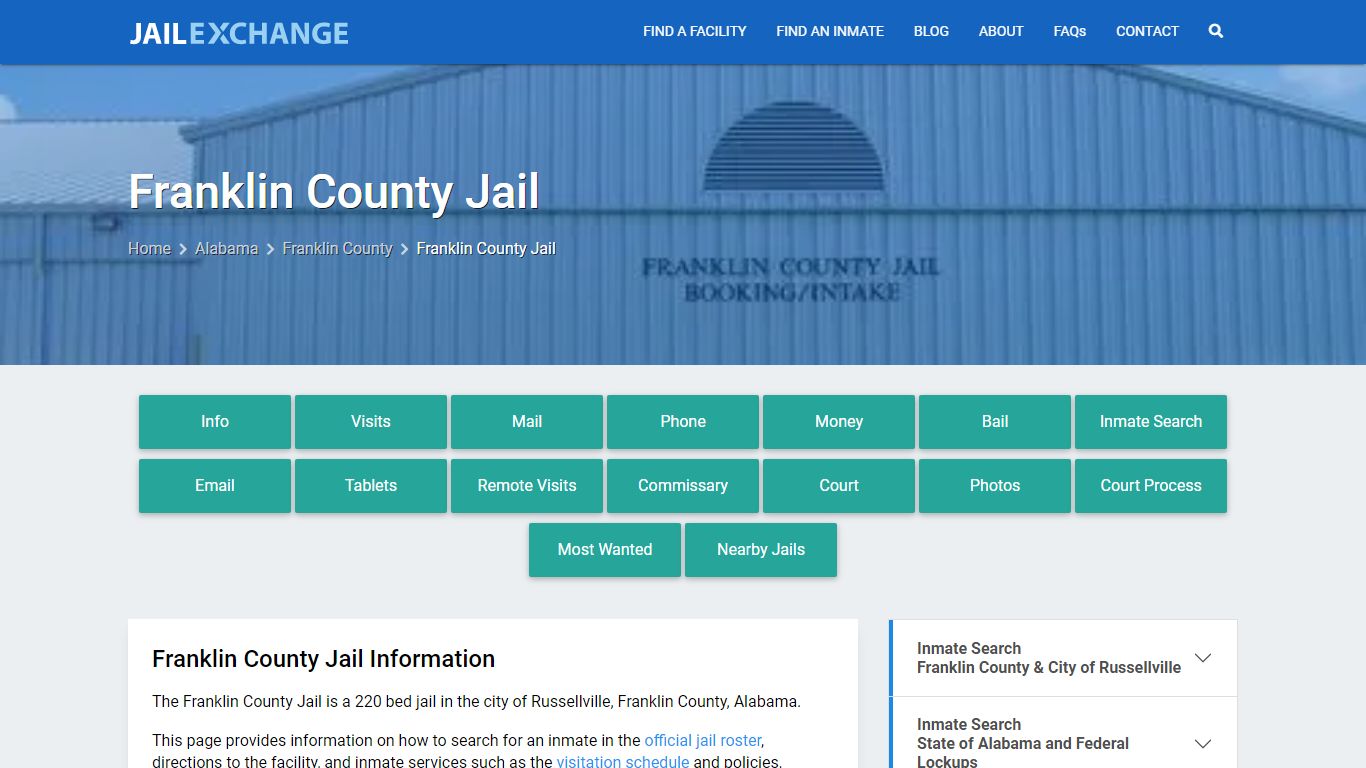Franklin County Jail, AL Inmate Search, Information
