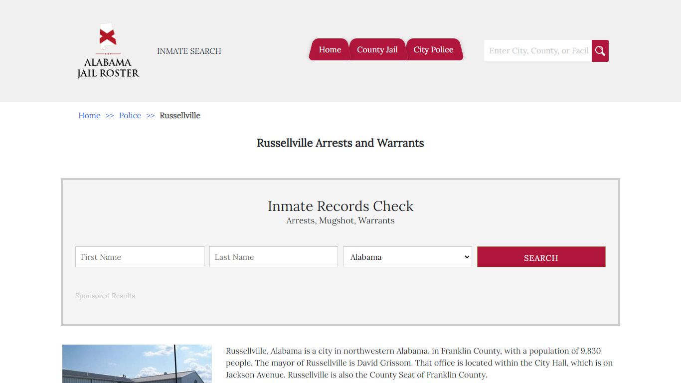 Russellville Arrests and Warrants | Alabama Jail Inmate Search